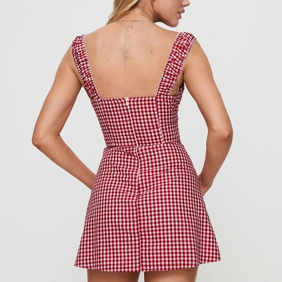 Princess Polly FAUBERT MINI DRESS RED GINGHAM Size 2 NWT - Picture 4 of 7